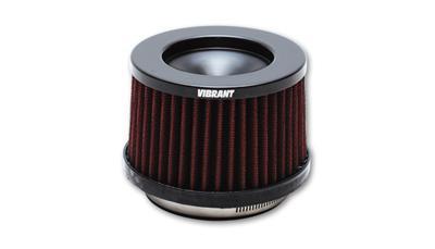 Air Filter, Conical, Red Cotton Gauze, 4.25 in. Length, 4.00 in. Inlet Flange Diameter