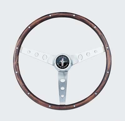 Wood Steering Wheel Walnut Stainless Steel 15" 4 1/8 dish