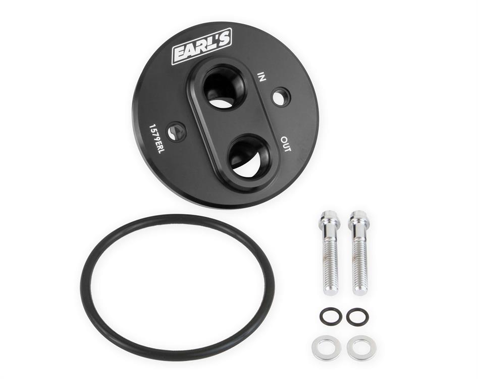 Adapter, Remote Oil Filter, Bolt-On, Billet Aluminum, Anodized Black, -10 AN Inlet/Outlet, Each