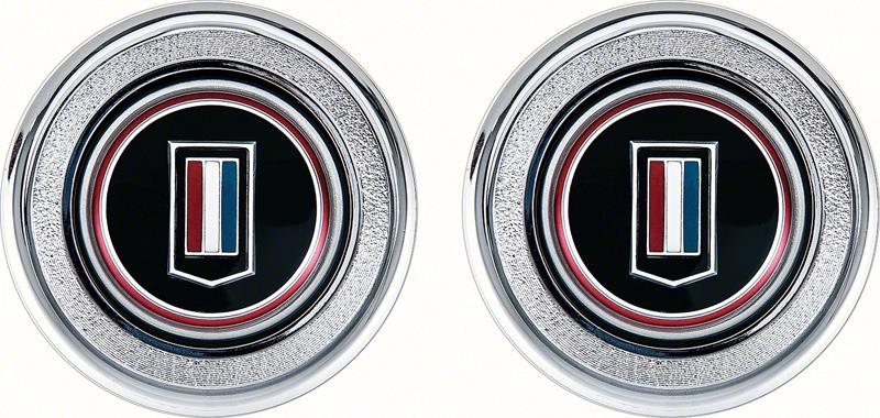 1974-79 Camaro Red / White / Blue Badge Interior Door Panel Emblems
