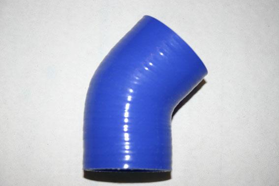 silikonslang 45 grader 83mm blå, 4-lagers