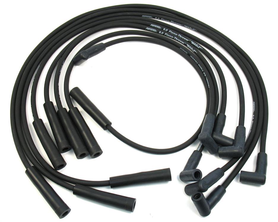 "magx2 8mm Custom Wire Set; Black Silicone; Plug Angle 90 Degrees, Distributor Angle 90 Degrees"; Qt;