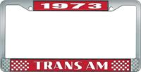 nummerplåtsram "1973 Trans Am", röd/ krom