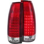 Taillight Assemblies, LED, Red/Clear Lens, Red Housing, Cadillac, Chevy, GMC, Set