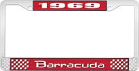 nummerplåtsram 1969 barracuda - röd