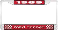 nummerplåtshållare 1969 road runner - röd