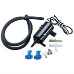Windshield Washer Pump, Includes Hose, Tee Fittings, and Electrical Connector, Universal, Kit