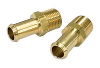 Fitting, Adapter, NPT to Hose Barb, Straight, Brass, Natural, 3/8 in. NPT, 1/2 in. Hose Barb, Pair