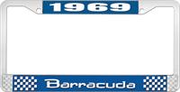 nummerplåtsram 1969 barracuda - blå