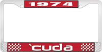 nummerplåtsram 1974 'cuda - röd