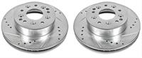 Brake Rotors, Drilled/Slotted, Iron, Zinc Dichromate Plated, Chevy, Pair