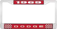 nummerplåtshållare 1969 dodge - röd