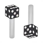 Door Lock Knobs, Dice Style, Aluminum, Chrome, Black with White Dots