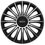 4-Delige Sparco Wieldoppenset Torino 14-inch zwart/zilver