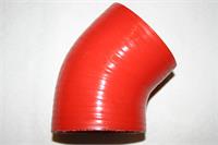silikonslang 45 grader 76mm röd, 4-lagers