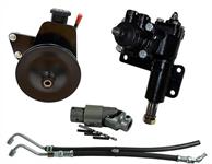 Power Steering Conversion Kit, Black Painted, Chrysler, 1.125 in. Diameter Pinion Shaft