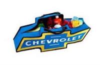 väska "Chevrolet Bowtie", blå med gul bård