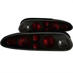 Taillight Assemblies, Euro-Style, Red/Clear Lens, Dark Smoke Color Housing, Chevy, Set