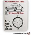 Technical Specifications Pocket Book 911 Carrera and Turbo 1984-1987