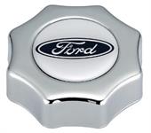 Oil Fill Cap, Screw-in, Aluminum, Polished, Ford, Oval Logo