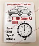 Specification Book Specbook 911 1975 OEM from Germany