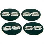 1969-71 SS Wheel Cap Emblem Set - 1-3/4" diameter adhesive backed