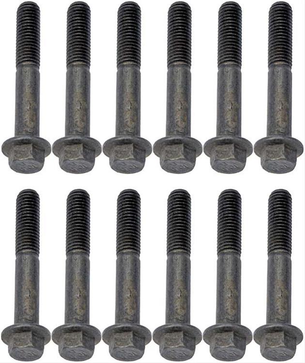 Exhaust Manifold Bolts, Steel, Natural, M10 x 1.50 Thread, Dodge, Ram, Set of 12