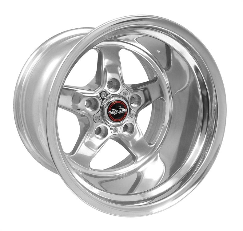 Wheel, 92 Drag Star, Aluminum, Polished, 15" x 12" , 5 x 4.75" Bolt Circle, 4.0" Back Space