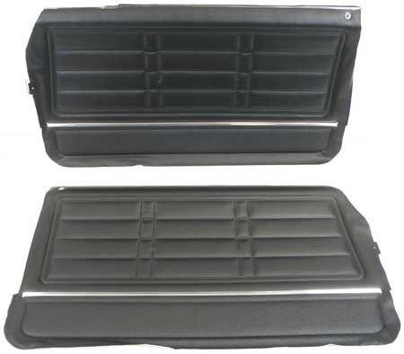 1966 IMPALA & SS 2 DOOR COUPE / CONVERTIBLE BLACK PRE-ASSEMBLED FRONT DOOR PANELS