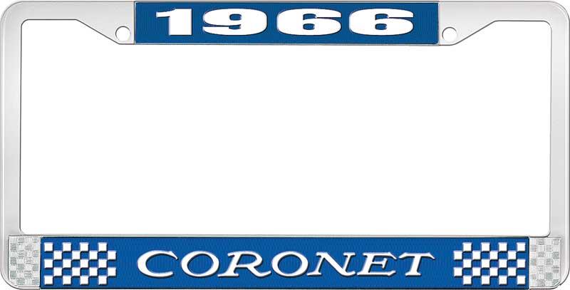 1966 CORONET LICENSE PLATE FRAME - BLUE