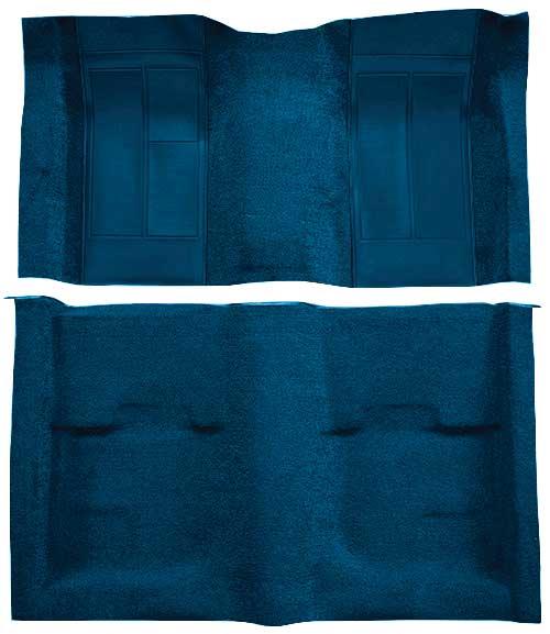 1970 Mustang Mach 1 Passenger Area Nylon Floor Carpet - Dark Blue with Dark Blue Inserts