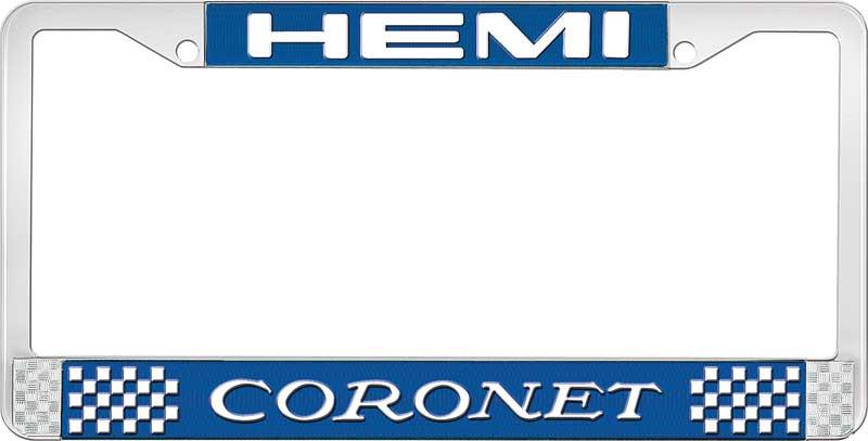 HEMI CORONET LICENSE PLATE FRAME - BLUE