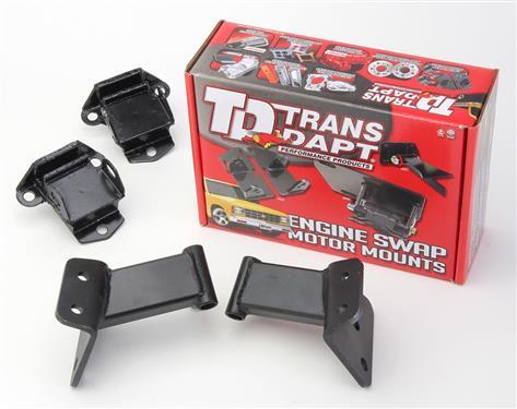 Motor Mounts, Steel, Black, Chevy, Bel Air/210, Big/Small Block, With Mount Pad, Kit