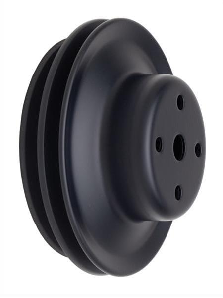 Water Pump Pulley, Steel, 2-Groove, 6.3 in. Dia., Satin Black