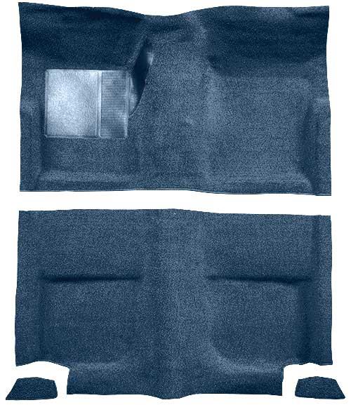 1965-68 Mustang Fastback Passenger Area Loop Floor Carpet Set without Fold Downs - Ford Blue