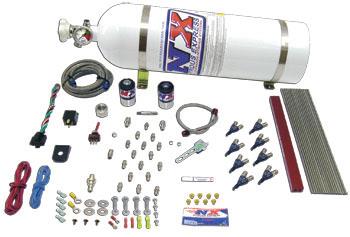 Nitrous Oxide System, NX Direct Port, Wet, 100-500 hp, 15 lb. Bottle, White
