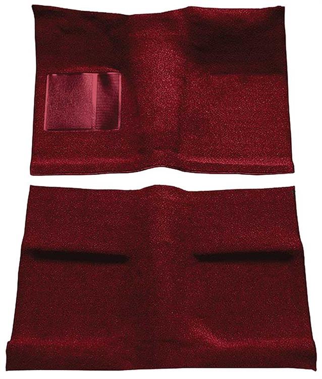 1964 Mustang Coupe Passenger Area Nylon Loop Floor Carpet Set with Mass Backing - Maroon