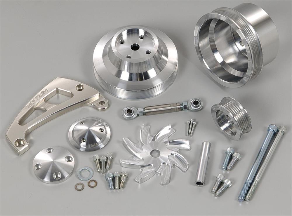 Pulley Kit, Billet aluminum, Serpentine