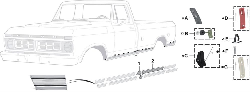 MOLDING CLIP W/RIVETS