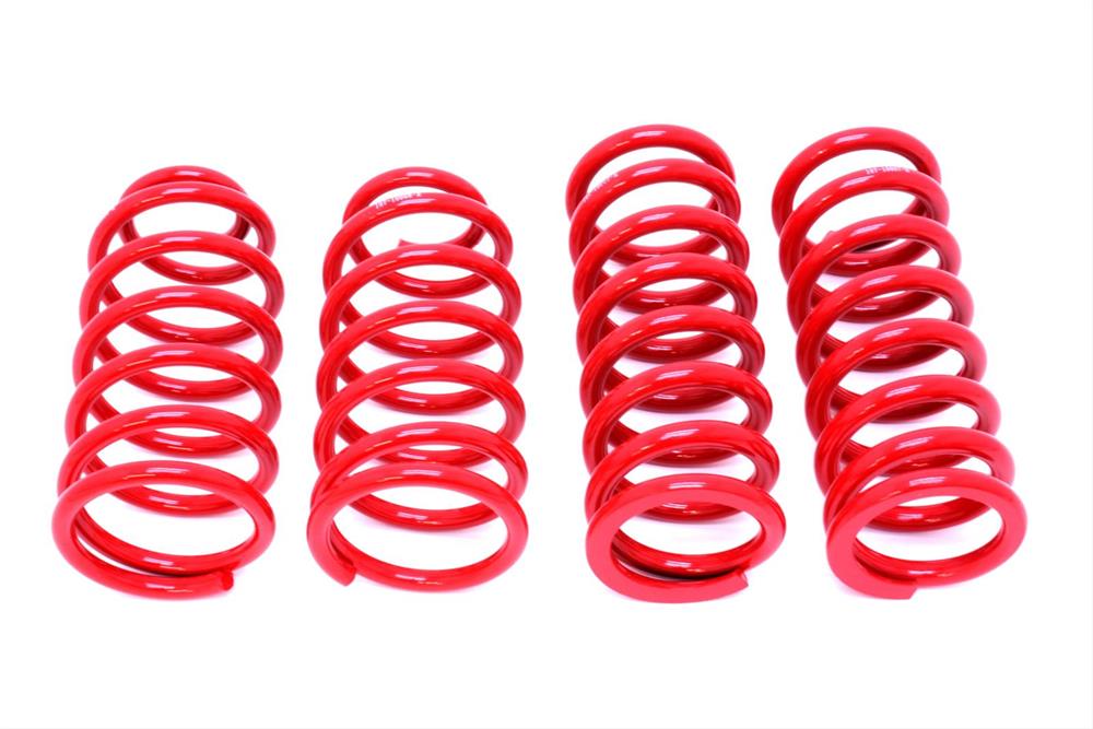 Lowering Springs, 1.0 in. Front, 1.0 in. Rear, Red Powdercoated, Ford, Mercury, Set of 4