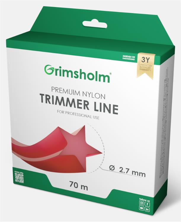 trimmer line, star, red, 2,7mm, 50meter