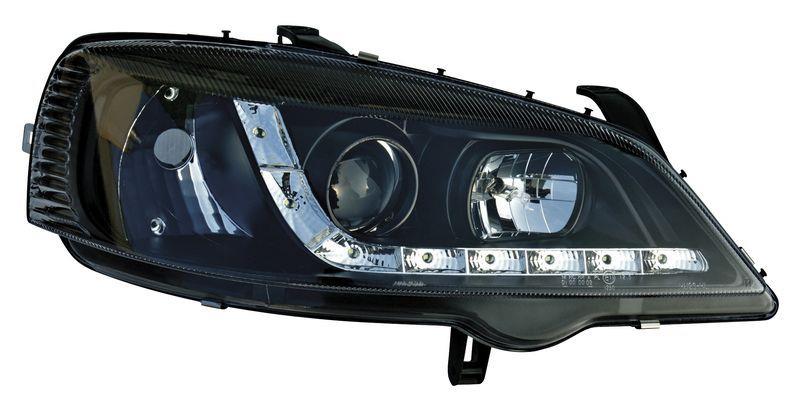 Set Koplampen in DRL-Look passend voor Opel Astra G 1998-2003 - Zwart