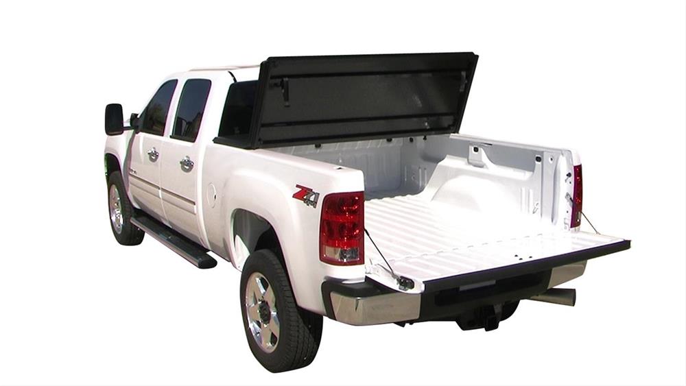 Tonneau Cover, Hard Fold, Vinyl, Black, Chevy, GMC, 8 ft. Truck Bed Length