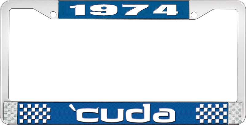 nummerplåtsram 1974 'cuda - blå