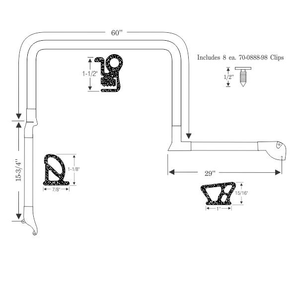 Weatherstrip, t-top body seal