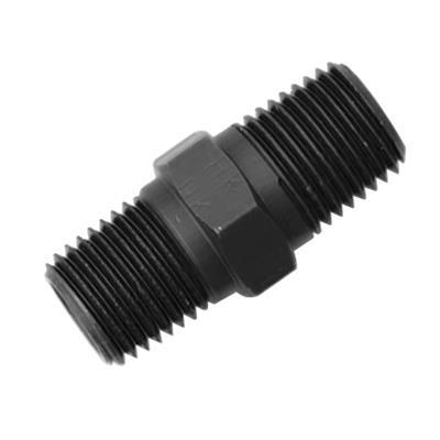 Fitting, Coupler, Straight, Male 1/4 in. NPT to Male 1/4 in. NPT, Aluminum, Black Anodized, Each