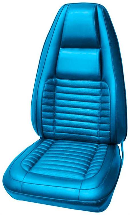 Bright Blue NOS Leather Front Bucket Seat Upholstery
