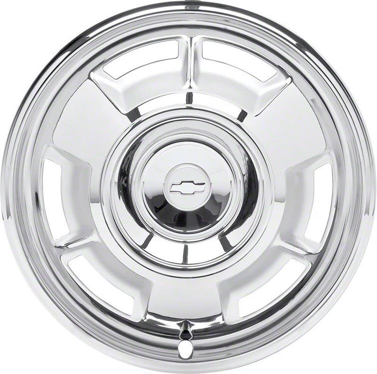 Full Wheel Covers, Stainless, Natural, Chevrolet Bowtie Emblem, 14 in. Diameter, Chevy, Set of 4