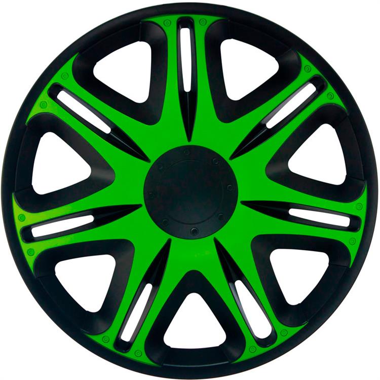 Set J-Tec wheel covers Nascar 13-inch black/green
