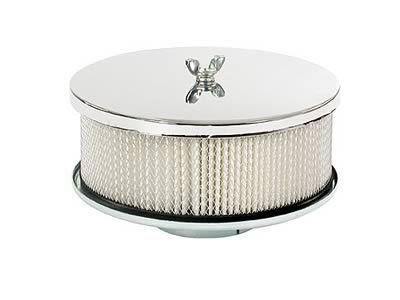 Air Filter Assembly, Easy Flow, 6,5" Diameter, Round, Steel, Chrome